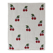 Creative Coop Baby Cotton Knit Baby Blanket with Cherries