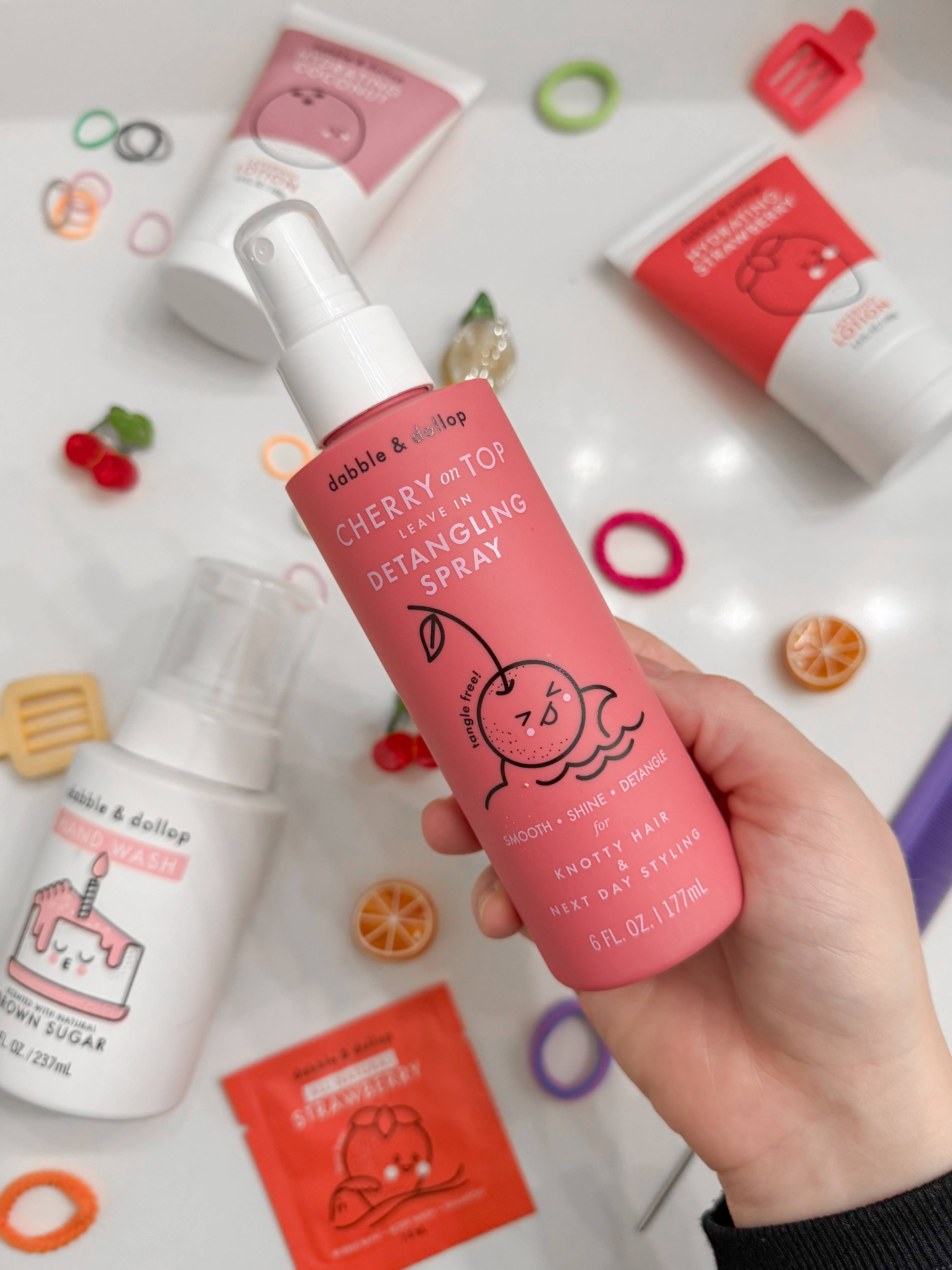 Dabble & Dollop® Baby Cherry on Top® Hair Detangling & Conditioning Spray
