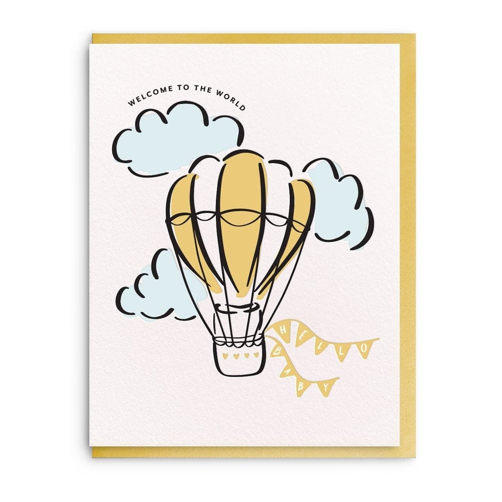 Dahlia Press Card Welcome World Baby Card