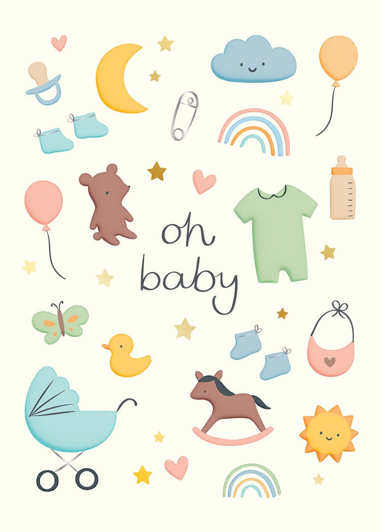 Design Design Cards Oh Baby Greeting Card
