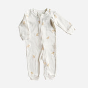 Layette Long Sleeve Zipper Romper, Lamb