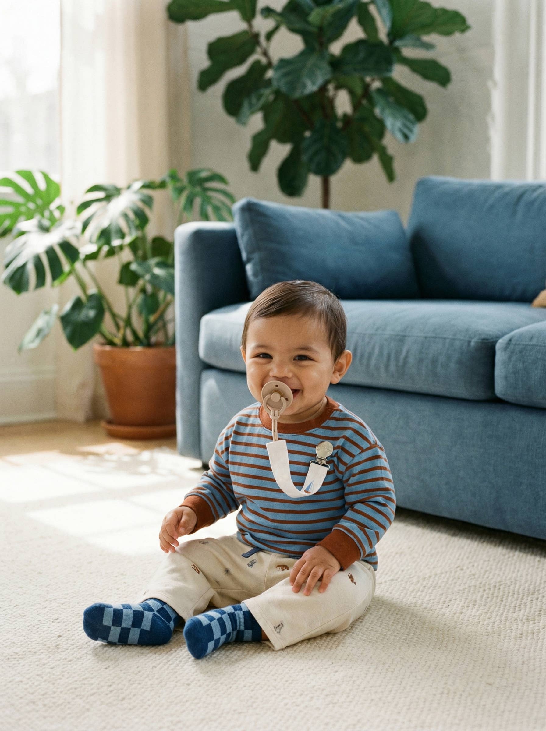 Itzy Clip™ - Fabric Pacifier Strap - Nautical