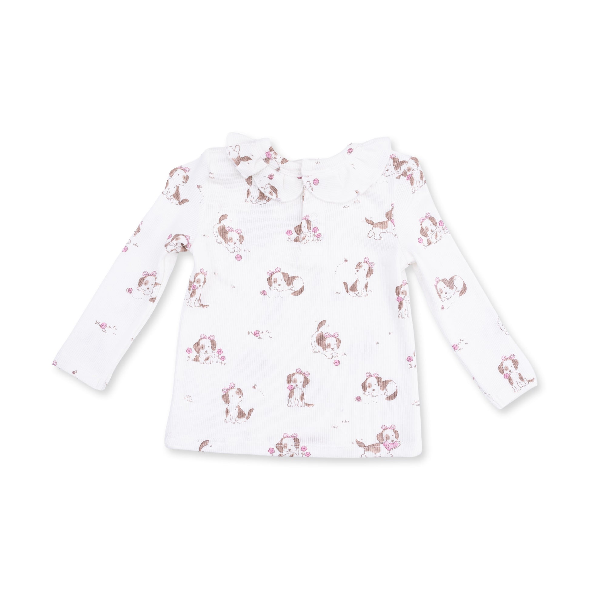 Explorer Puppy Pink - Long Sleeve Ruffle Top and Pant