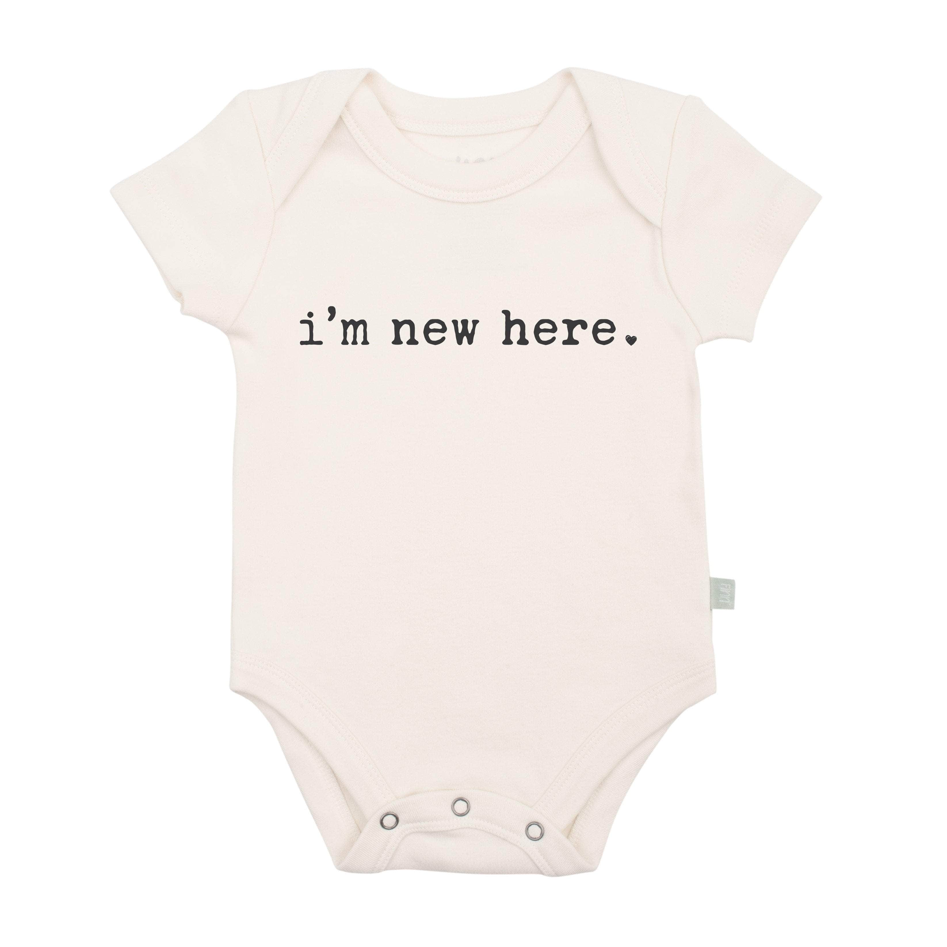 Finn + Emma 0-3M i'm new here Bodysuit