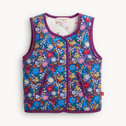 Floral Quilted Reversible Girls Vest