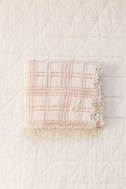 French Plaid Blanket - Petal