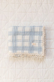 French Plaid Blanket - Powder