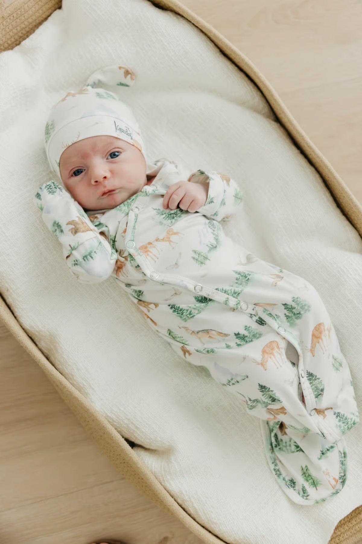 Copper Pearl Baby Grayson Newborn Knotted Gown