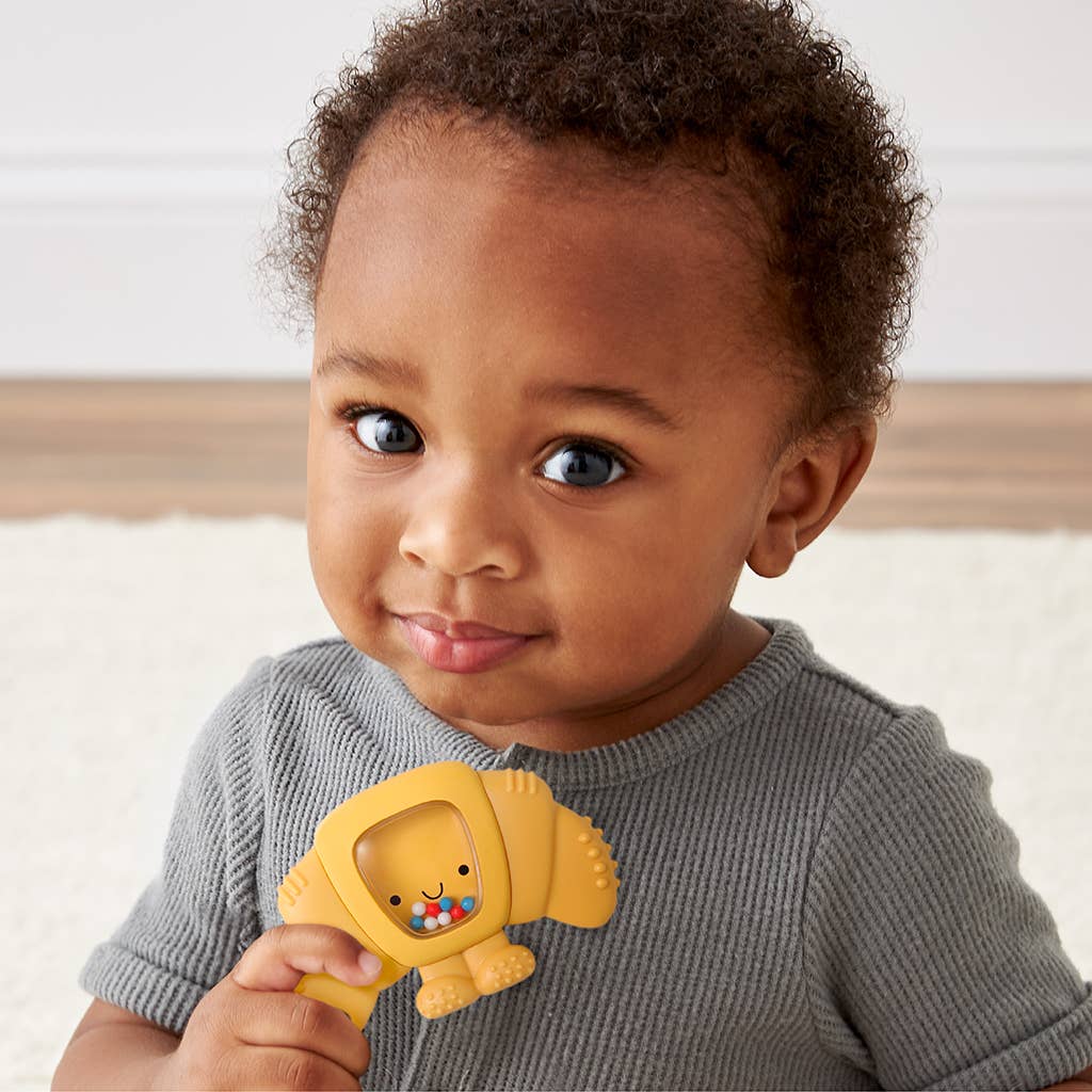 Itzy Ritzy Baby Sweetie Shake Plus™ - Teething + Rattle Toy: Croissant