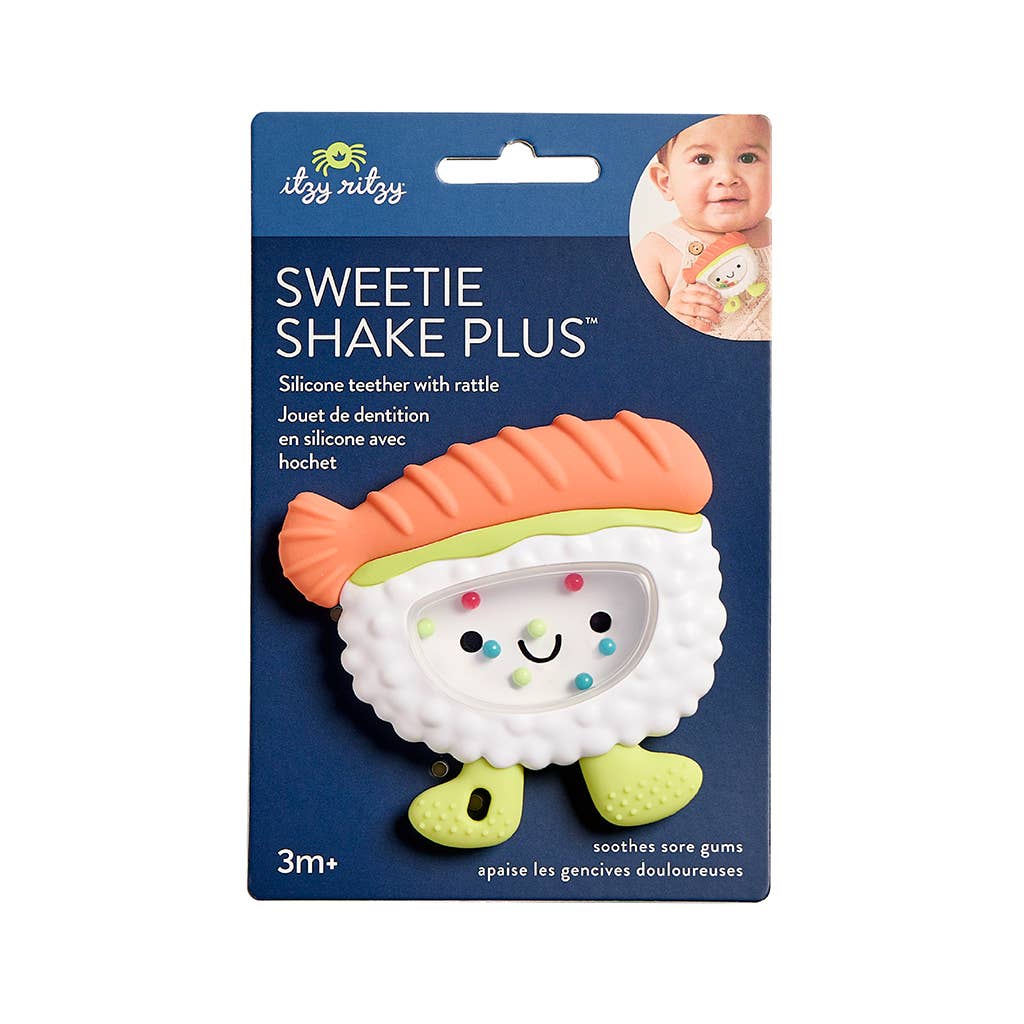 Itzy Ritzy Baby Sweetie Shake Plus™ - Teething + Rattle Toy: Croissant