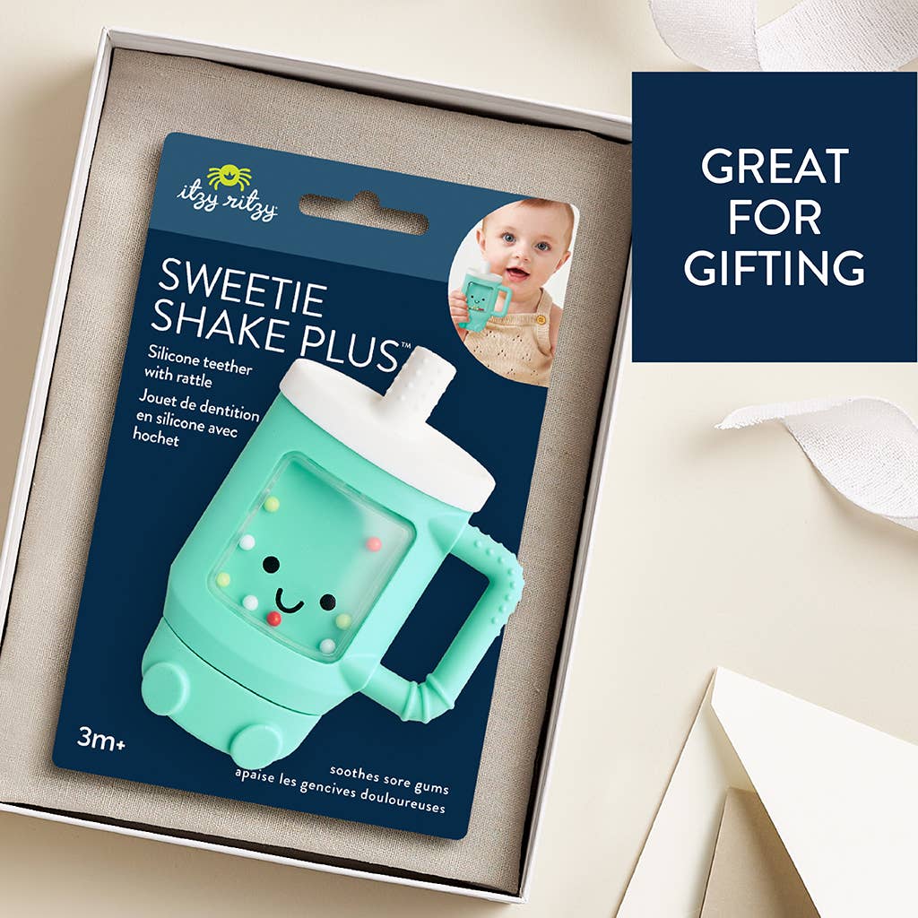 Itzy Ritzy Baby Sweetie Shake Plus™ - Teething + Rattle Toy: Croissant