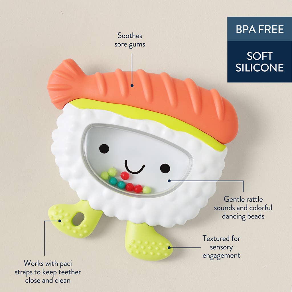 Itzy Ritzy Baby Sweetie Shake Plus™ - Teething + Rattle Toy: Croissant