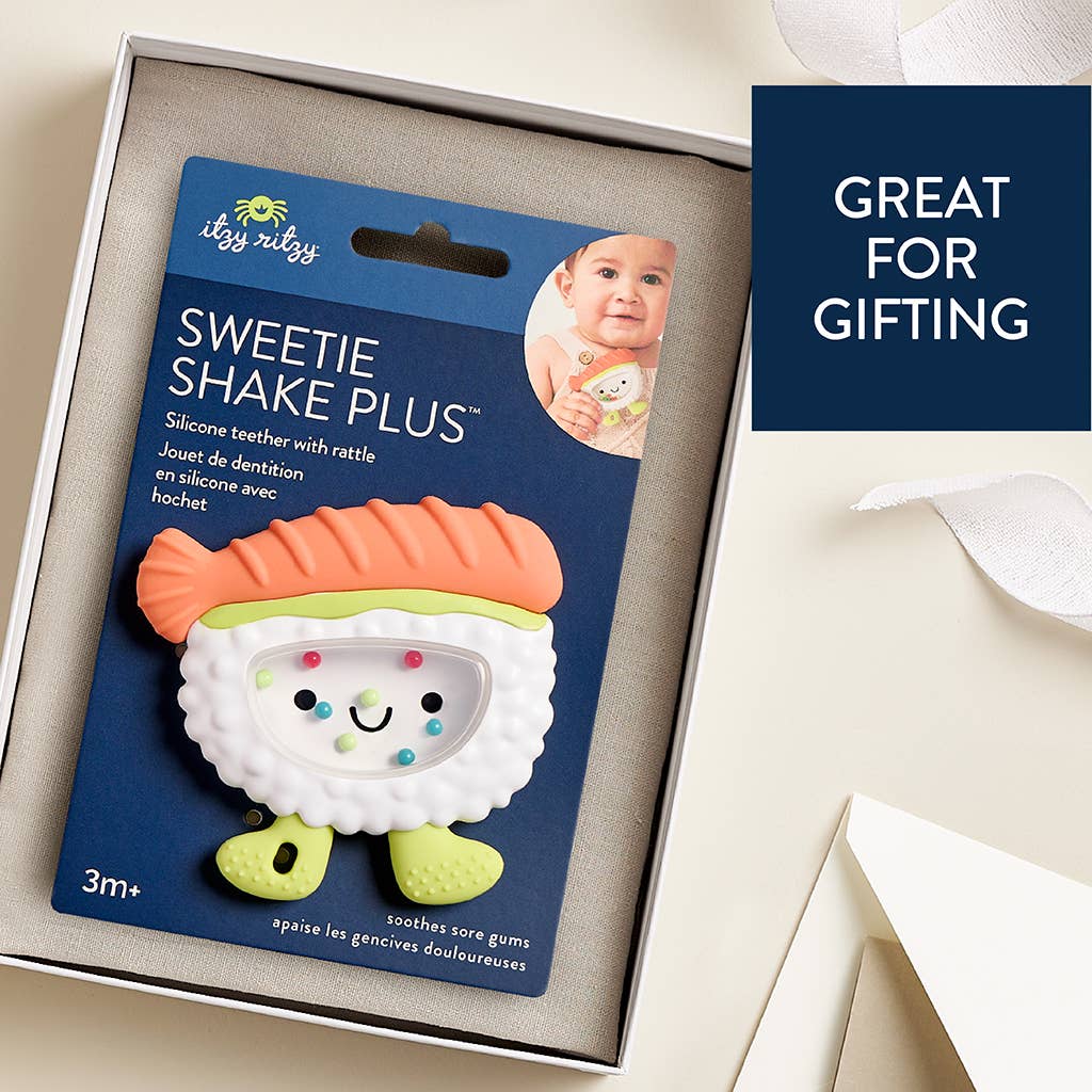 Itzy Ritzy Baby Sweetie Shake Plus™ - Teething + Rattle Toy: Croissant