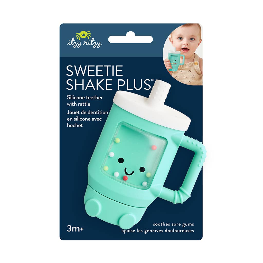 Itzy Ritzy Baby Sweetie Shake Plus™ - Teething + Rattle Toy: Croissant