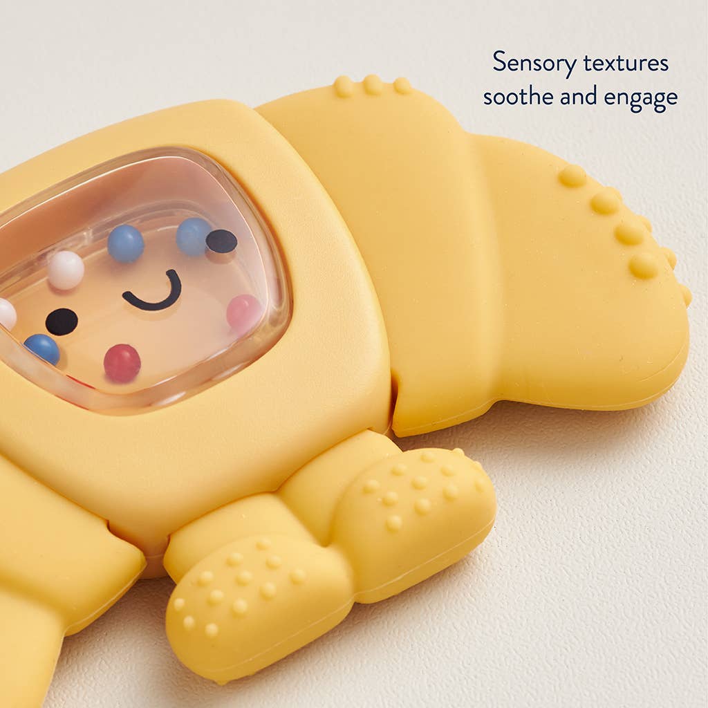 Itzy Ritzy Baby Sweetie Shake Plus™ - Teething + Rattle Toy: Croissant