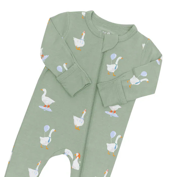 Kyte Baby Baby Zippered Footie in Silly Goose