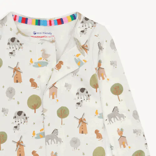 Magnetic Me Baby Funny Farm Organic Cotton Footie