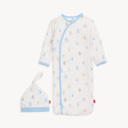 Magnetic Me Baby Newborn-3m Blue Baby Beats Modal Gown + Hat