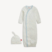 Magnetic Me Baby Newborn-3m Tiny Tides Blue Organic Cotton Magnetic Gown + Hat Set