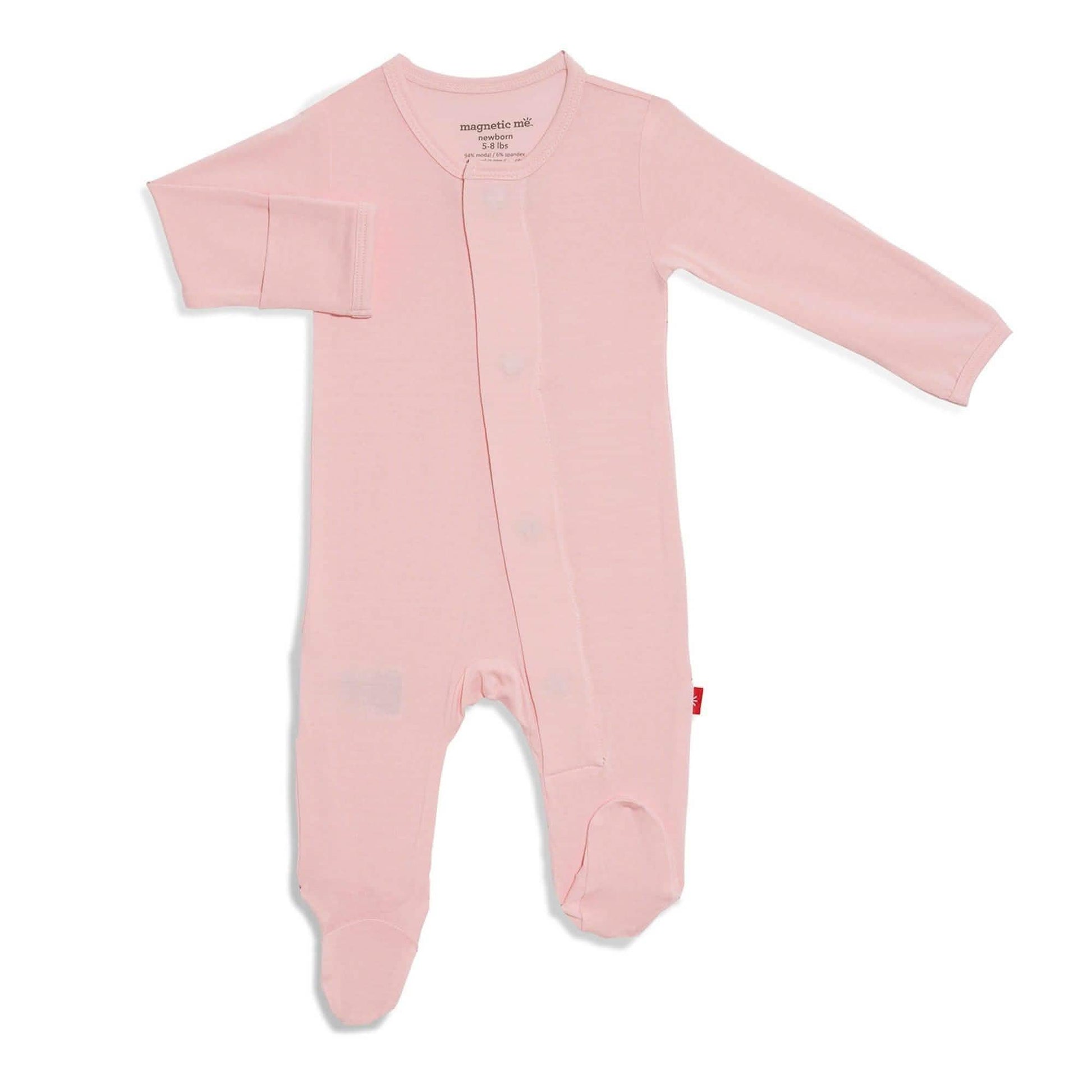 Magnetic Me Baby Pink Dogwood Right Fit Footie Ruffle