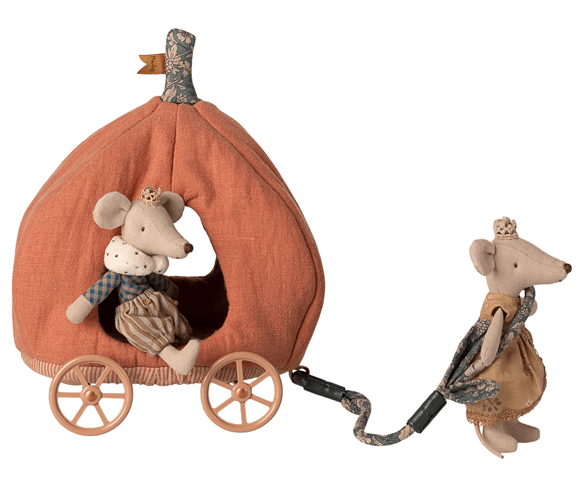 Maileg Baby Pumpkin Carriage, Mouse | Maileg