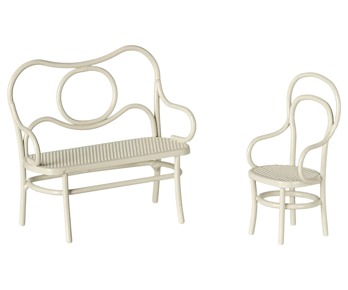 Maileg Dollhouse Café Set, Mouse, Small - Off White | Maileg