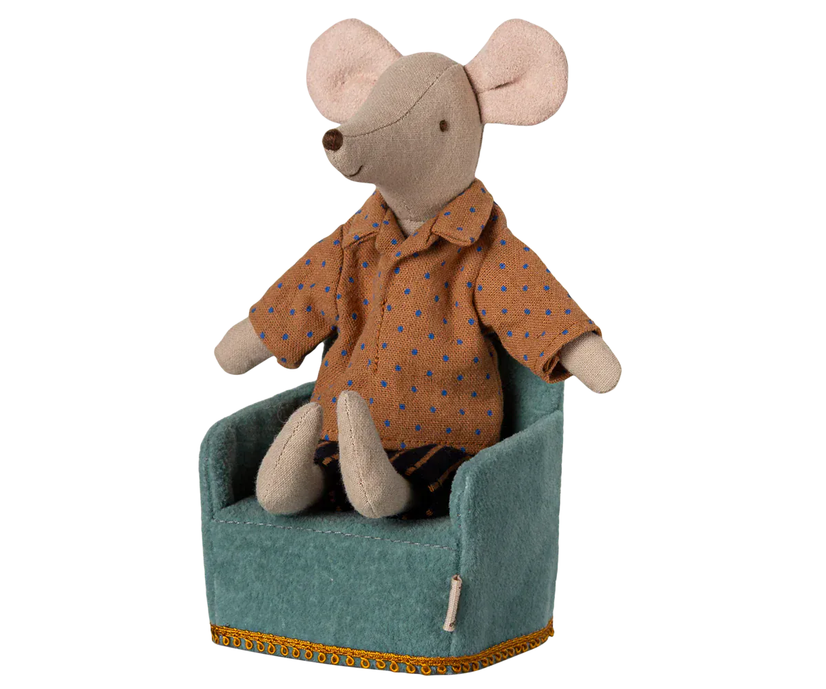 Maileg Dollhouse Folding Chair - Mouse - Mint | Maileg