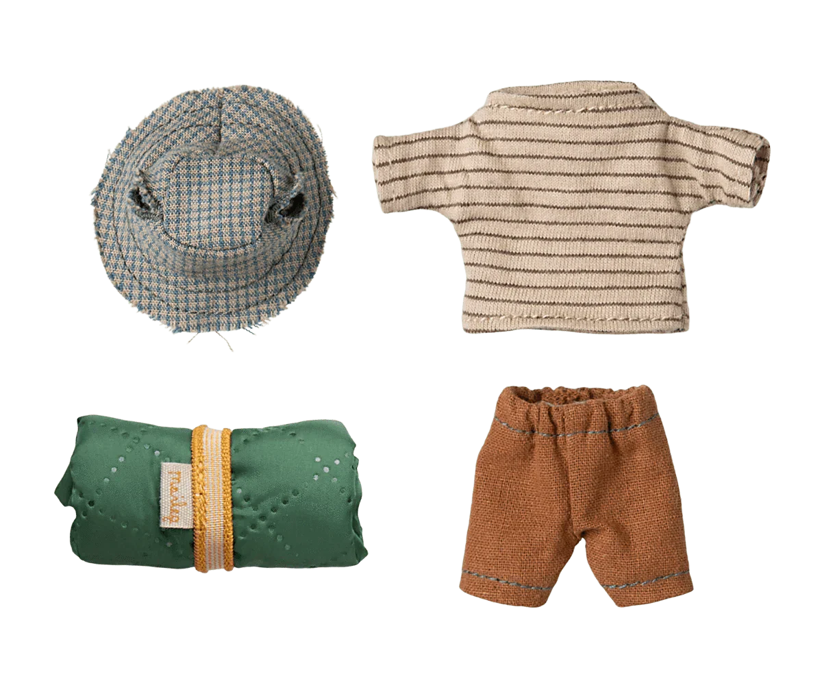 Maileg Dollhouse Hiker Mouse, Big Brother - Thin Stripes | Maileg