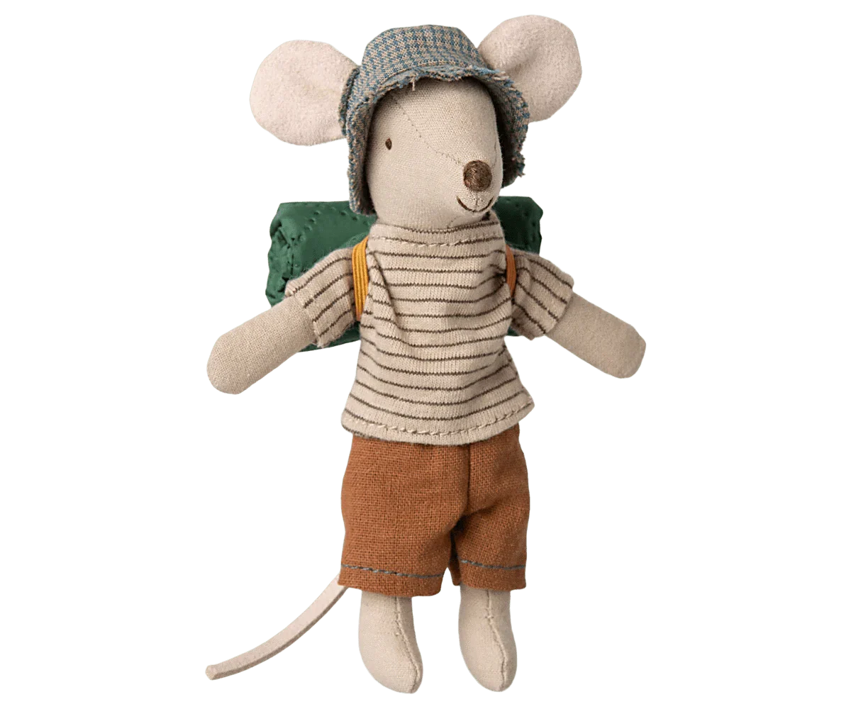 Maileg Dollhouse Hiker Mouse, Big Brother - Thin Stripes | Maileg