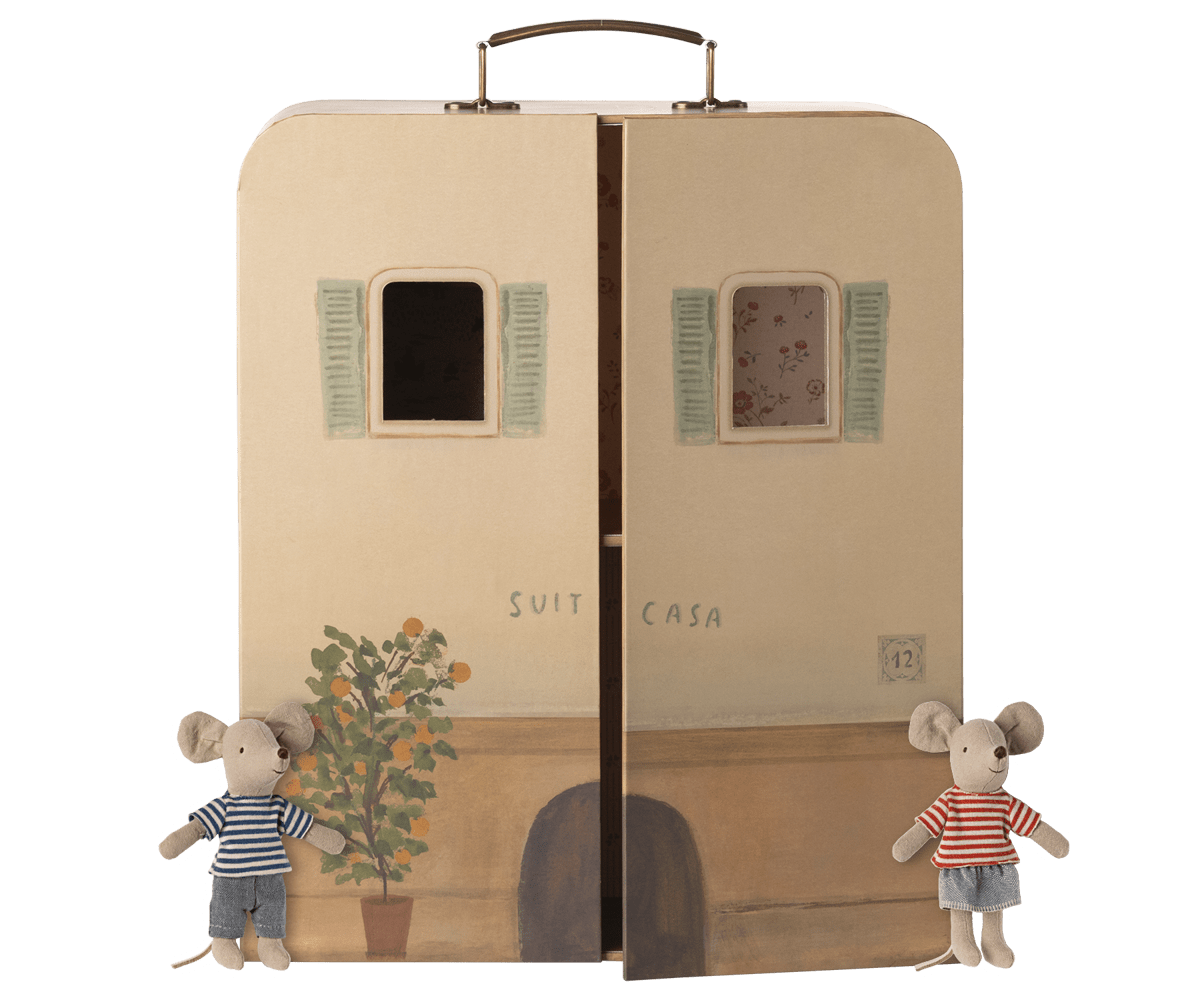 Maileg Dollhouse SuitCasa, Little sister and brother mouse | Maileg
