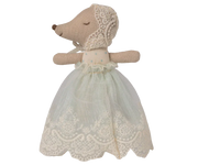 Maileg Toy Baby Mouse in Gown - Mint | Maileg
