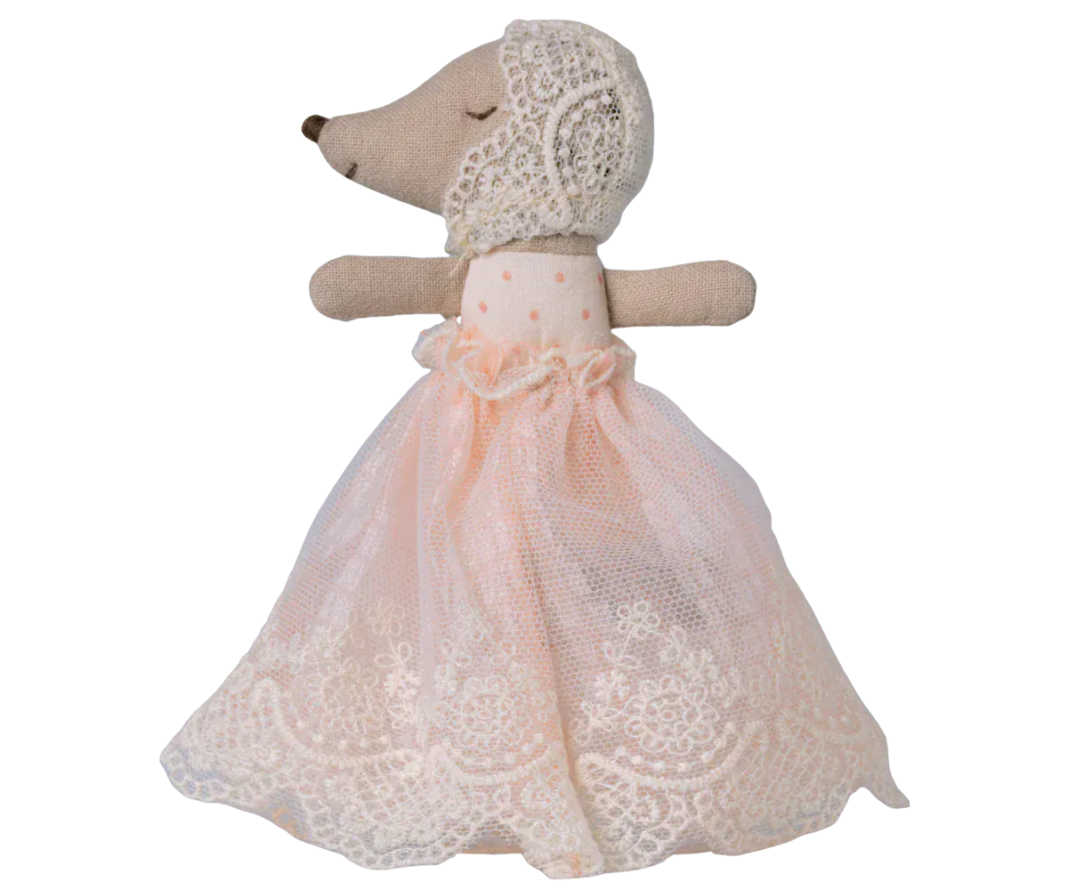 Maileg Toy Baby Mouse in Gown - Powder | Maileg