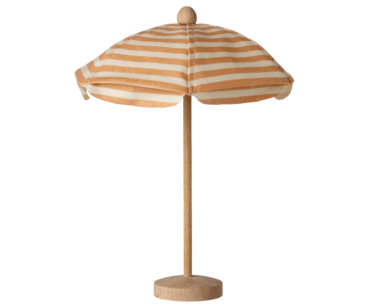 Maileg Toy Beach Umbrella, Mouse - Soft Coral | Maileg