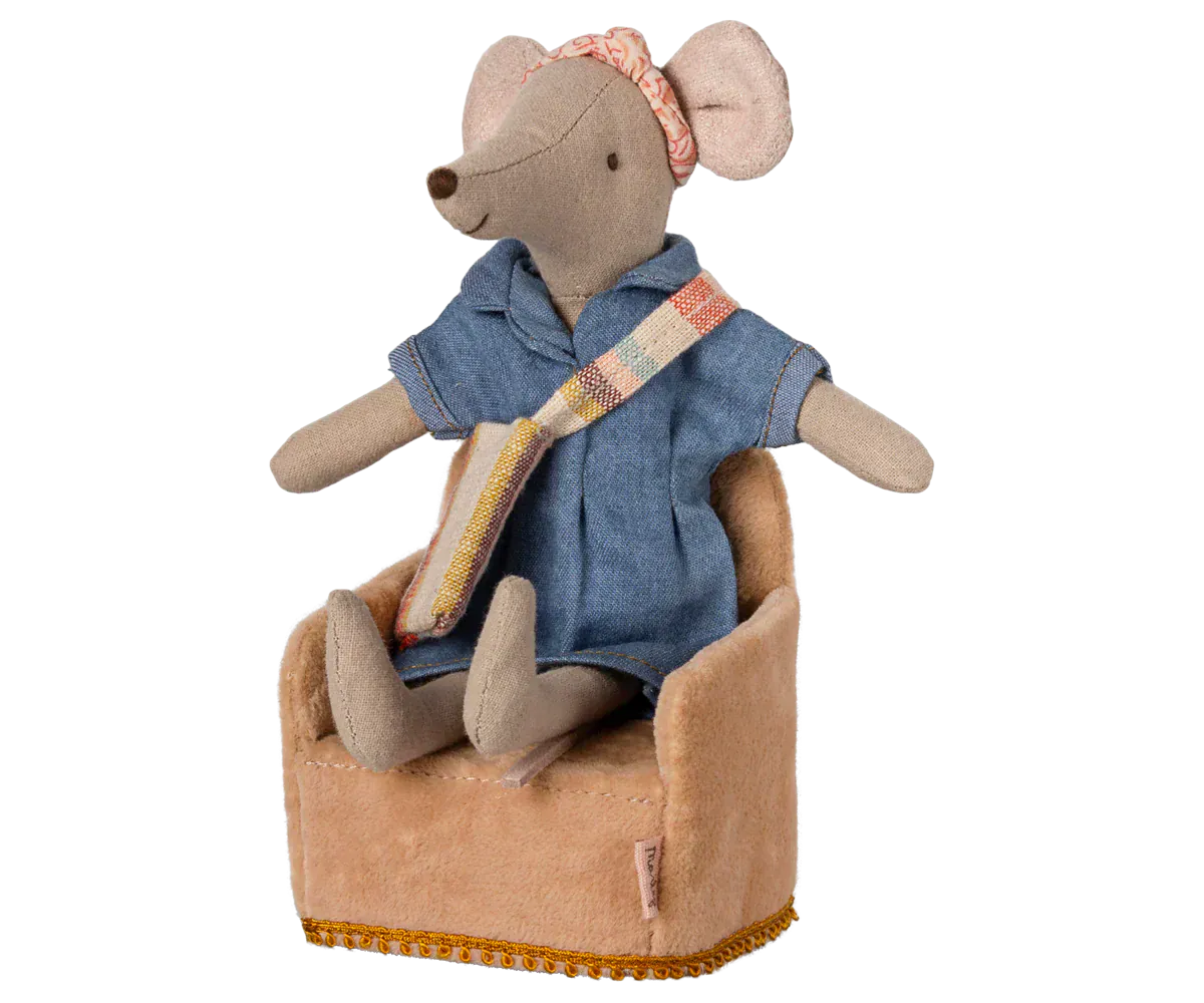 Maileg Toy Folding Chair, Mouse - Powder | Maileg