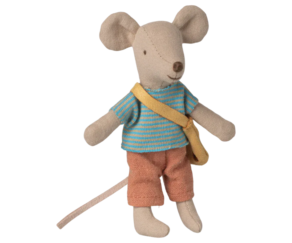 Maileg Toy Little Brother Mouse with Bag | Maileg