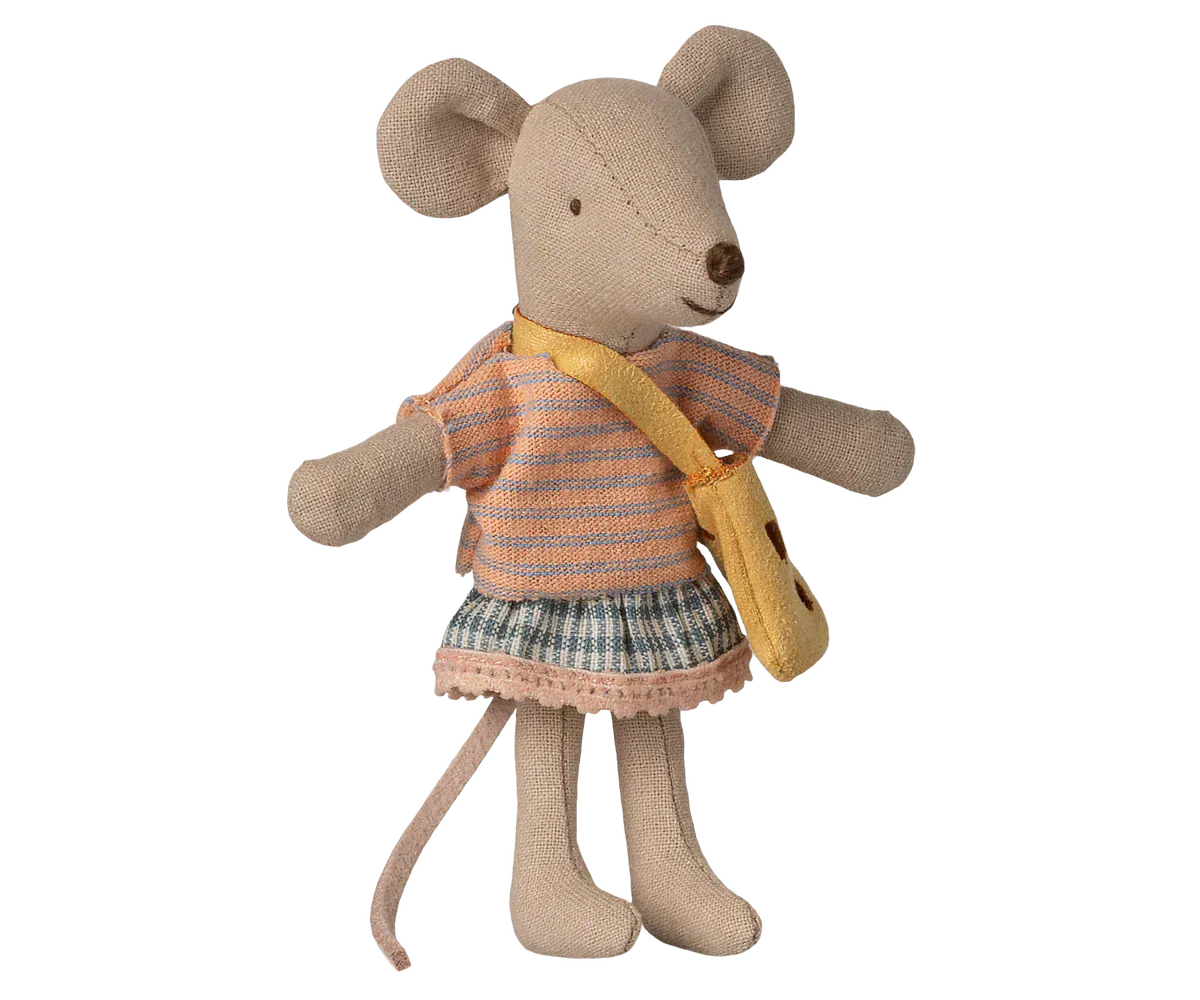 Maileg Toy Little Sister Mouse with Bag | Maileg