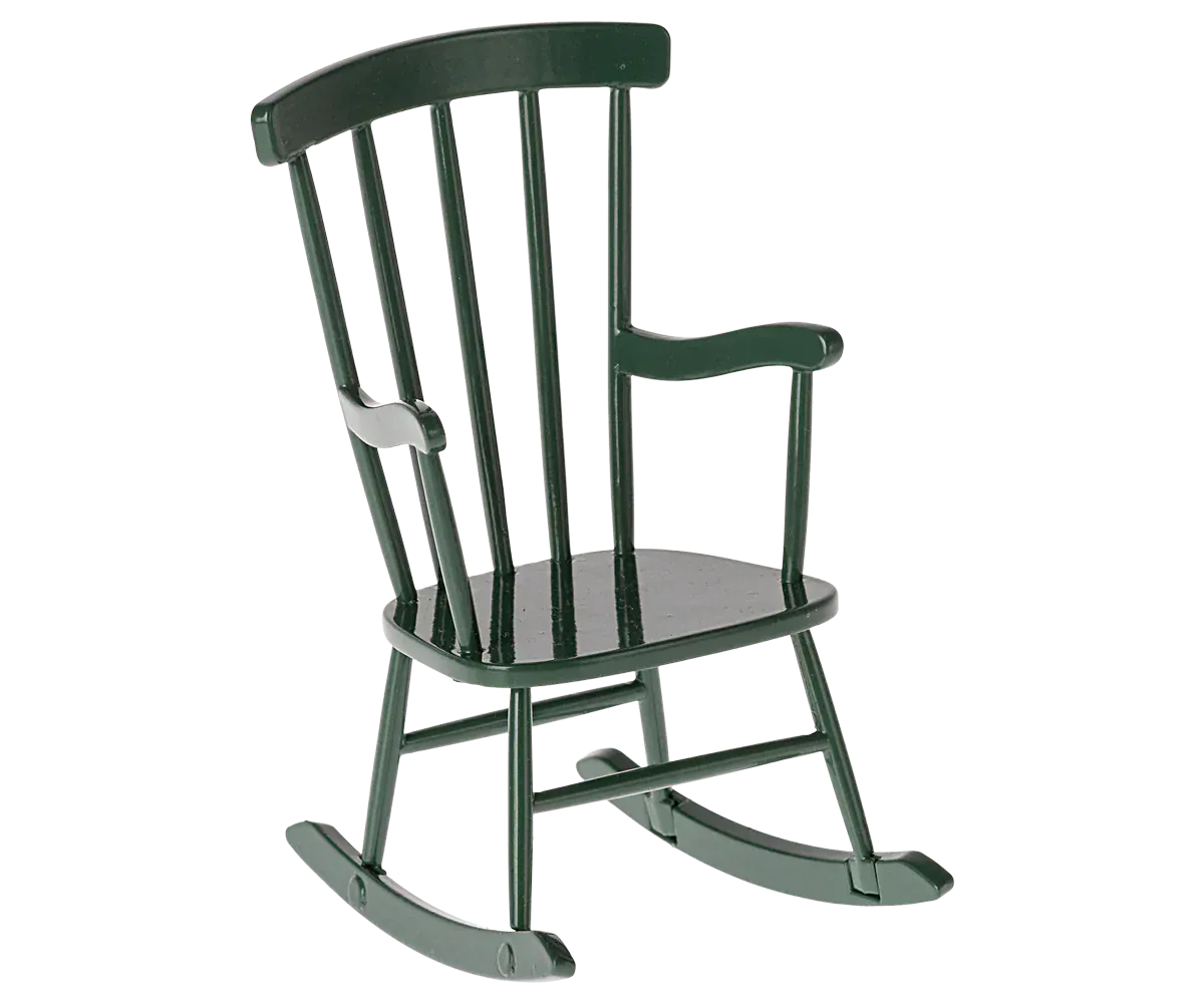 Maileg Toy Rocking Chair, Mouse - Dark Green | Maileg