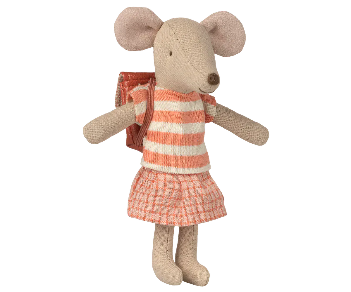 Maileg Toy Tricycle Mouse, Big Sister - Coral | Maileg