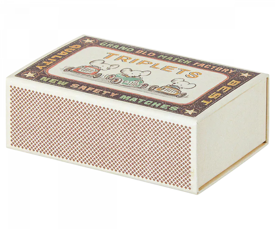 Maileg Toy Triplets - Baby Mice in a Matchbox | Maileg