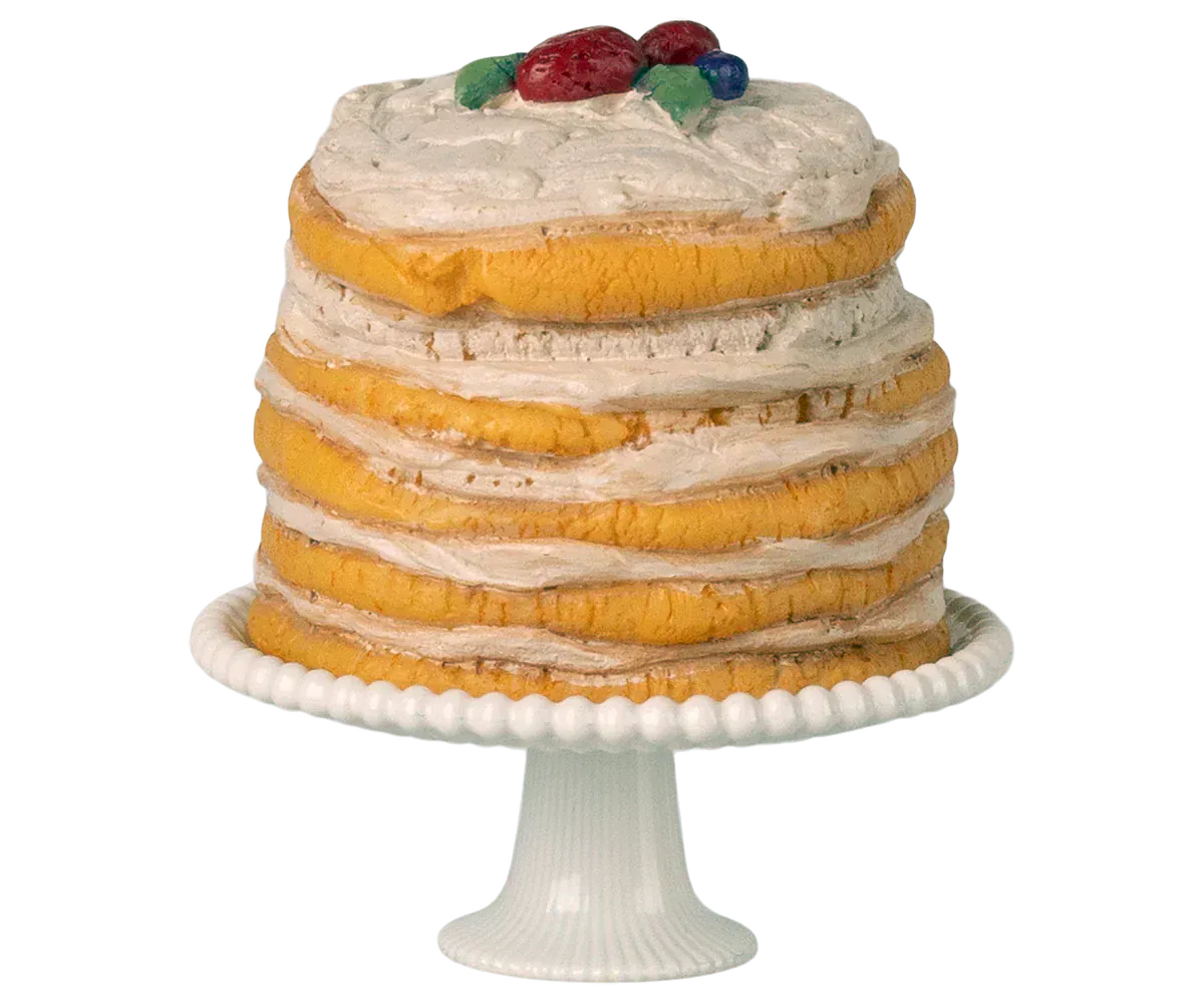 Maileg Toy Wedding Cake and Cake Stand, Mouse | Maileg