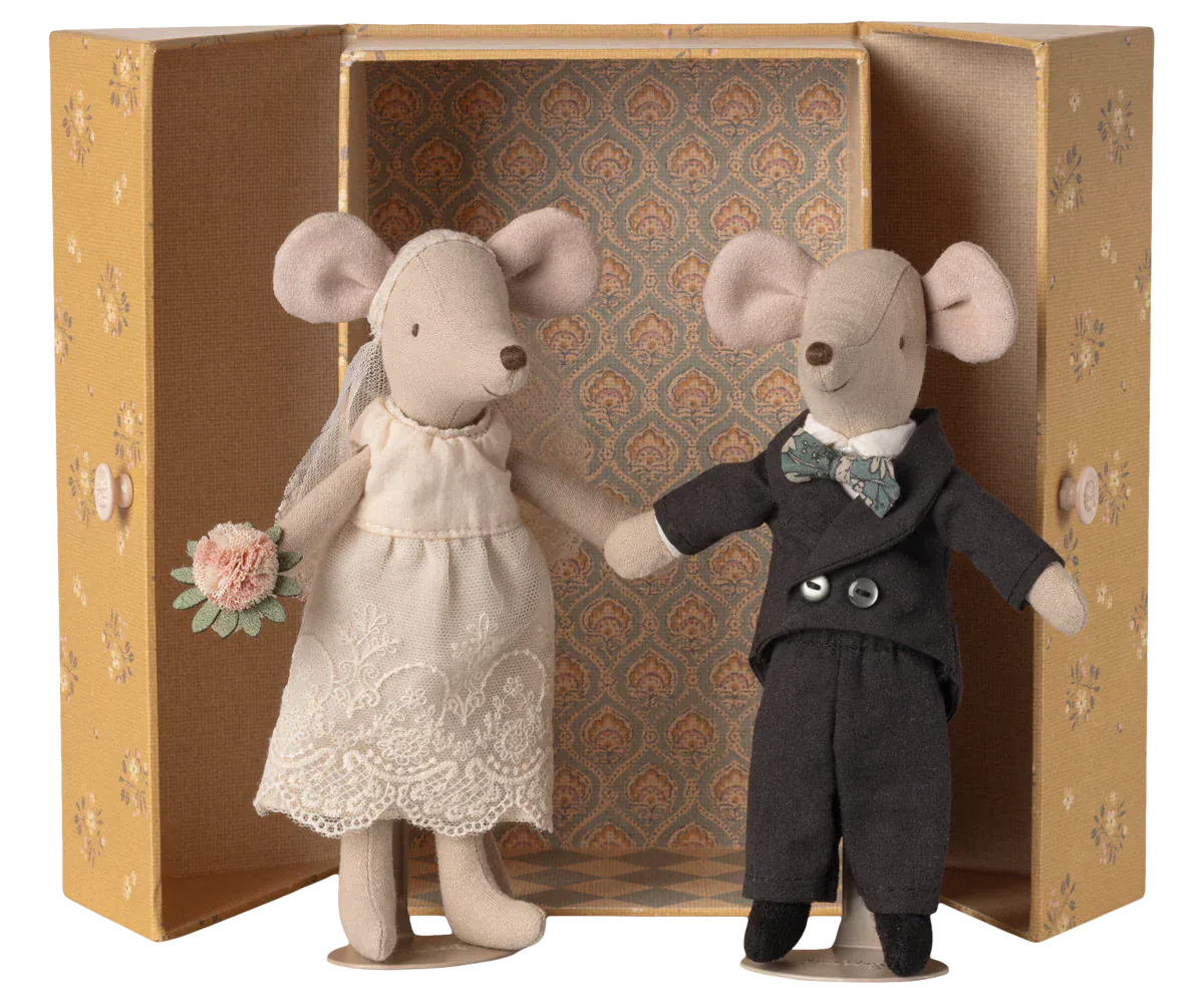 Maileg Toy Wedding Mice Couple in Box, Mum and Dad | Maileg