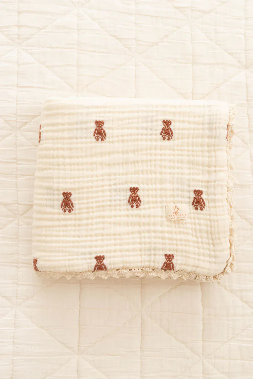 New Grain Baby Layered Gauze Blanket - Teddy