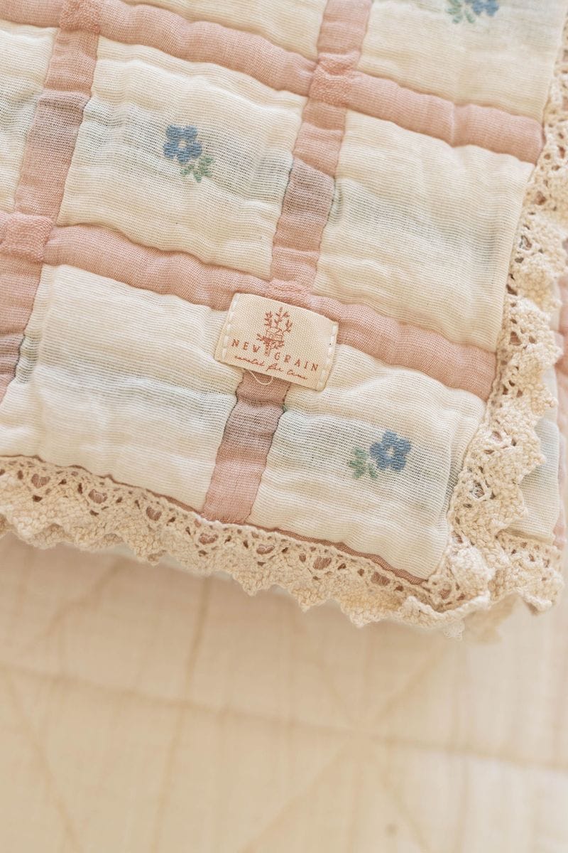 New Grain Baby Meadow Quilt - Petal
