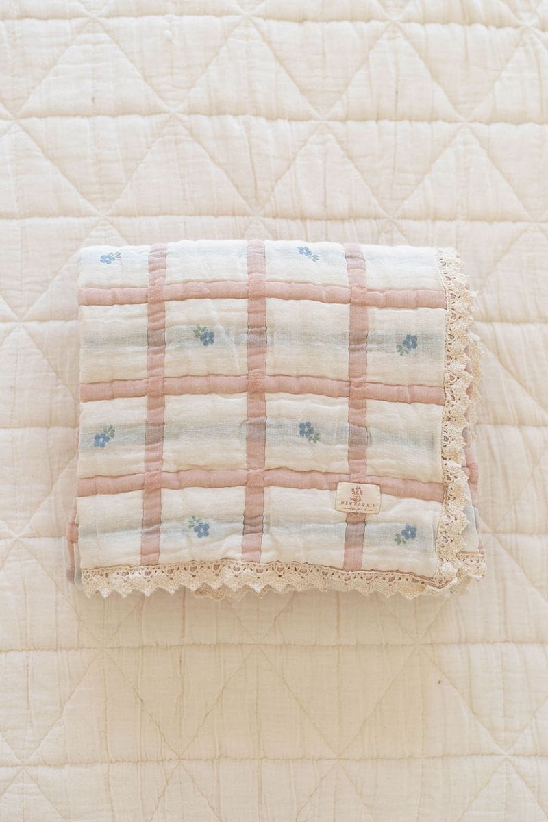 New Grain Baby Meadow Quilt - Petal