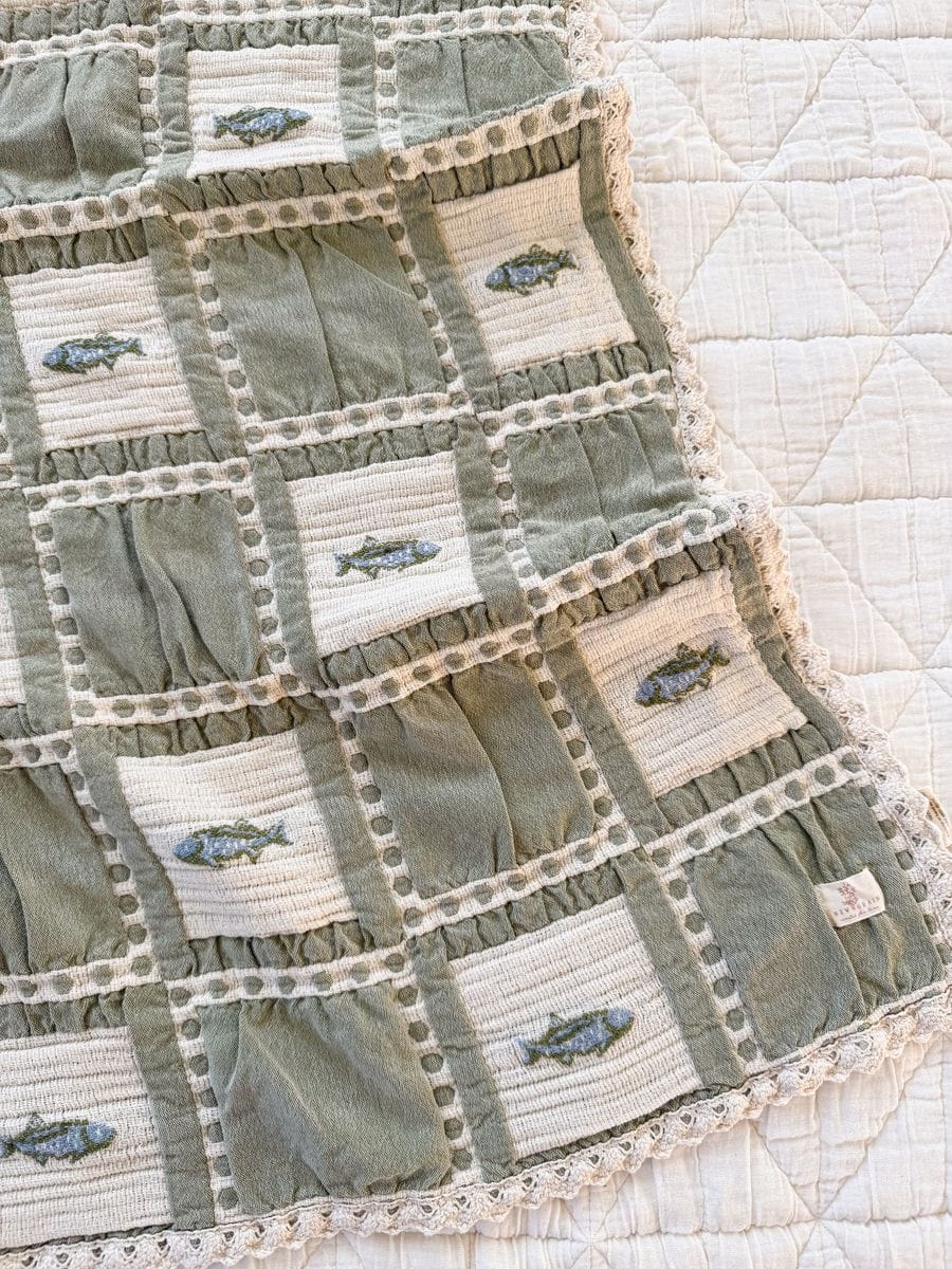 New Grain Baby Patchwork Blanket - Fishing