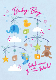 Notes & Queries Greeting Card Welcome Baby Boy Card