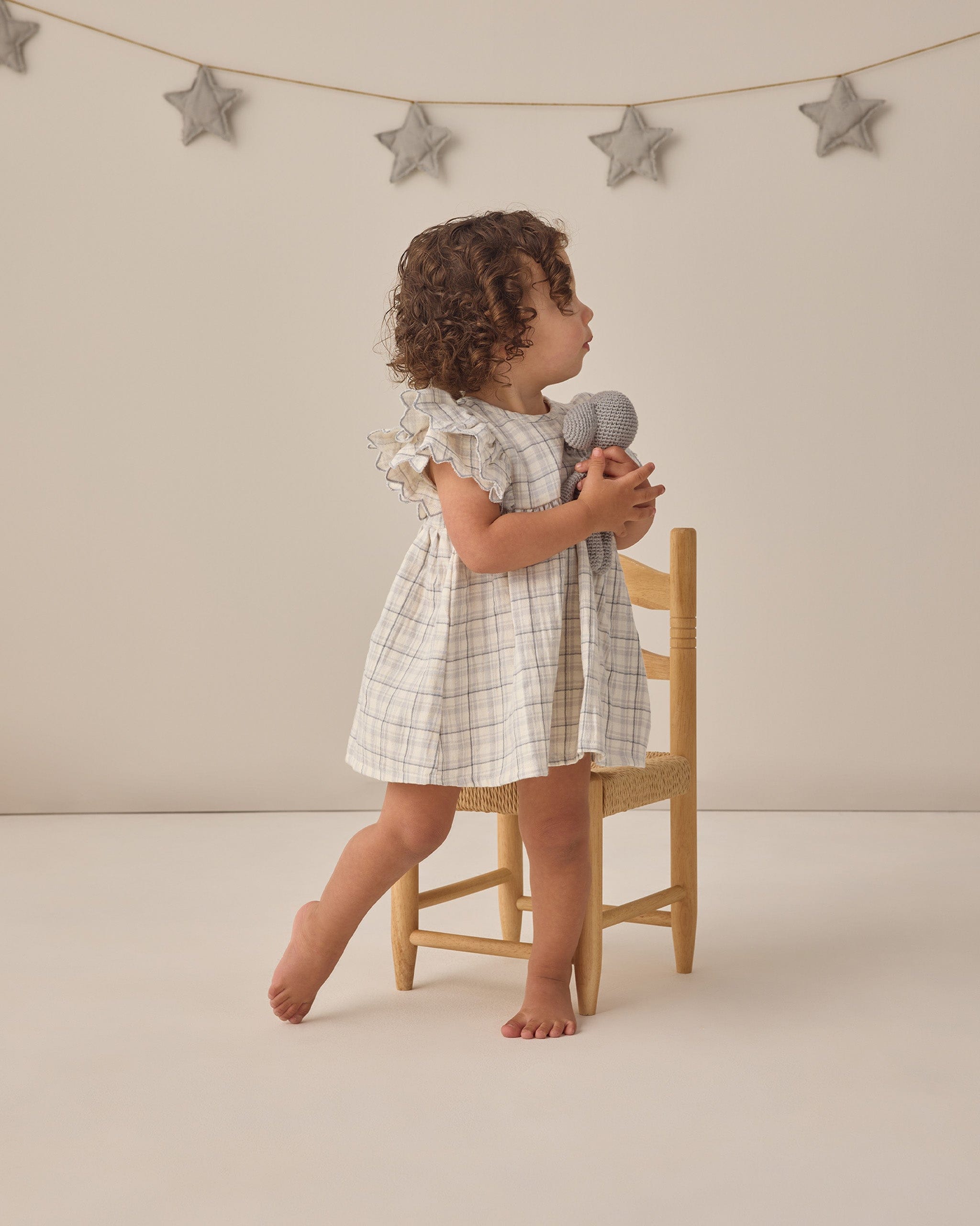 Quincy Mae Baby Alina Dress || Blue Plaid