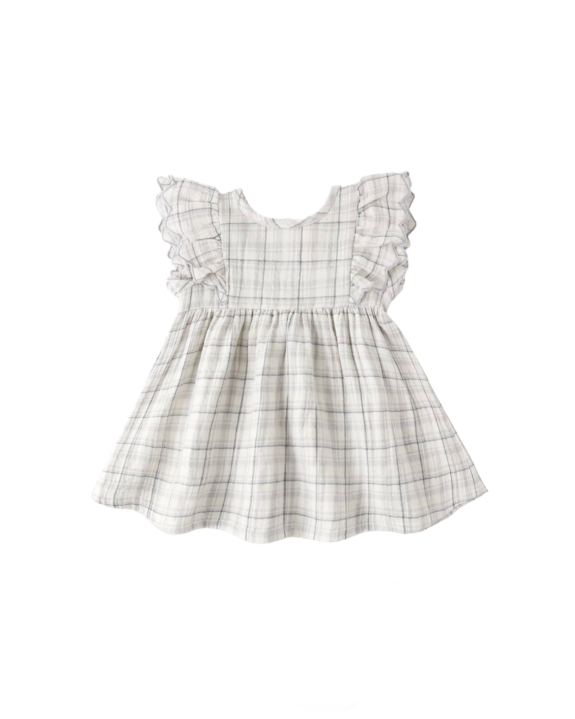 Quincy Mae Baby Alina Dress || Blue Plaid