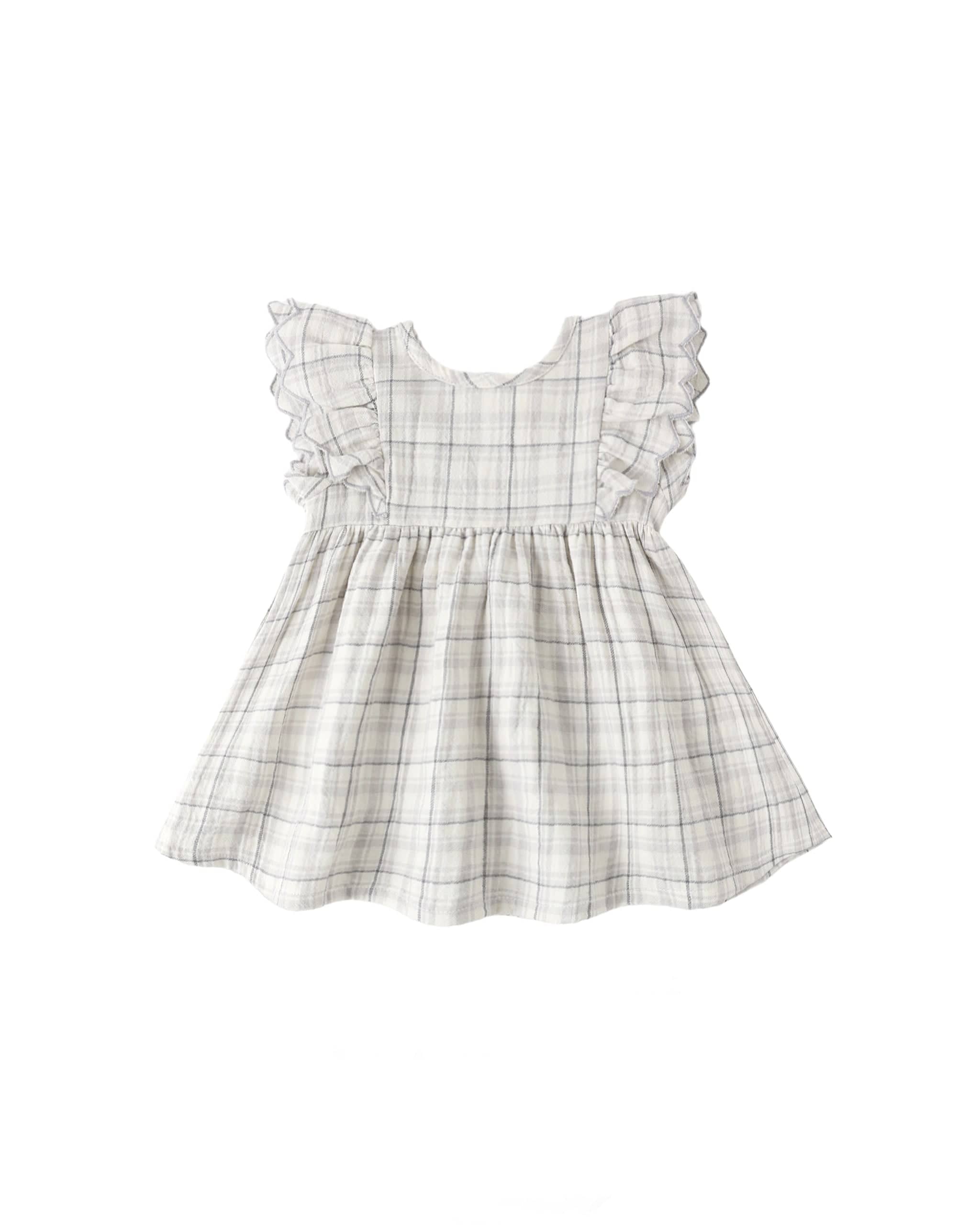 Quincy Mae Baby Alina Dress || Blue Plaid