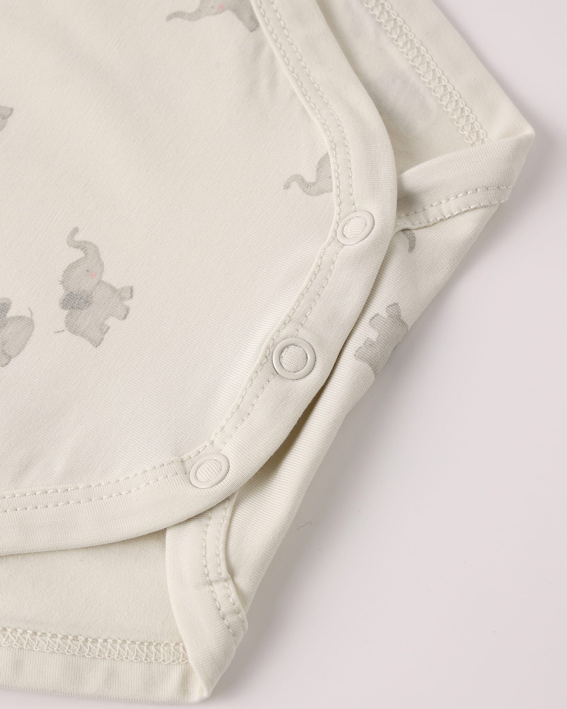 Quincy Mae Baby Bamboo Short Sleeve Bodysuit || Elephants